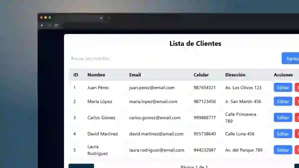 Gestión de Registros (CRUD)